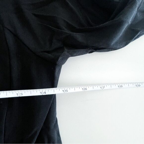 Joseph Ribkoff Blazer Sheer Sleeves Yoke Black Stretchy Women's 8 Button - Picture 5 of 8